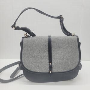 Steve Madden Black & Grey Crossbody Shoulder Bag Adjustable Strap Magnet Closure